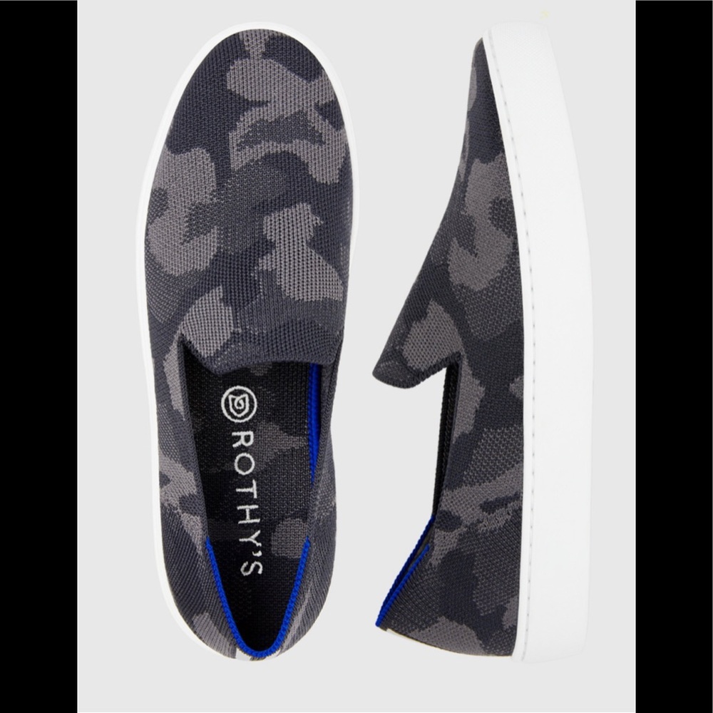 Rothys Slip on in gray camo. Size 9